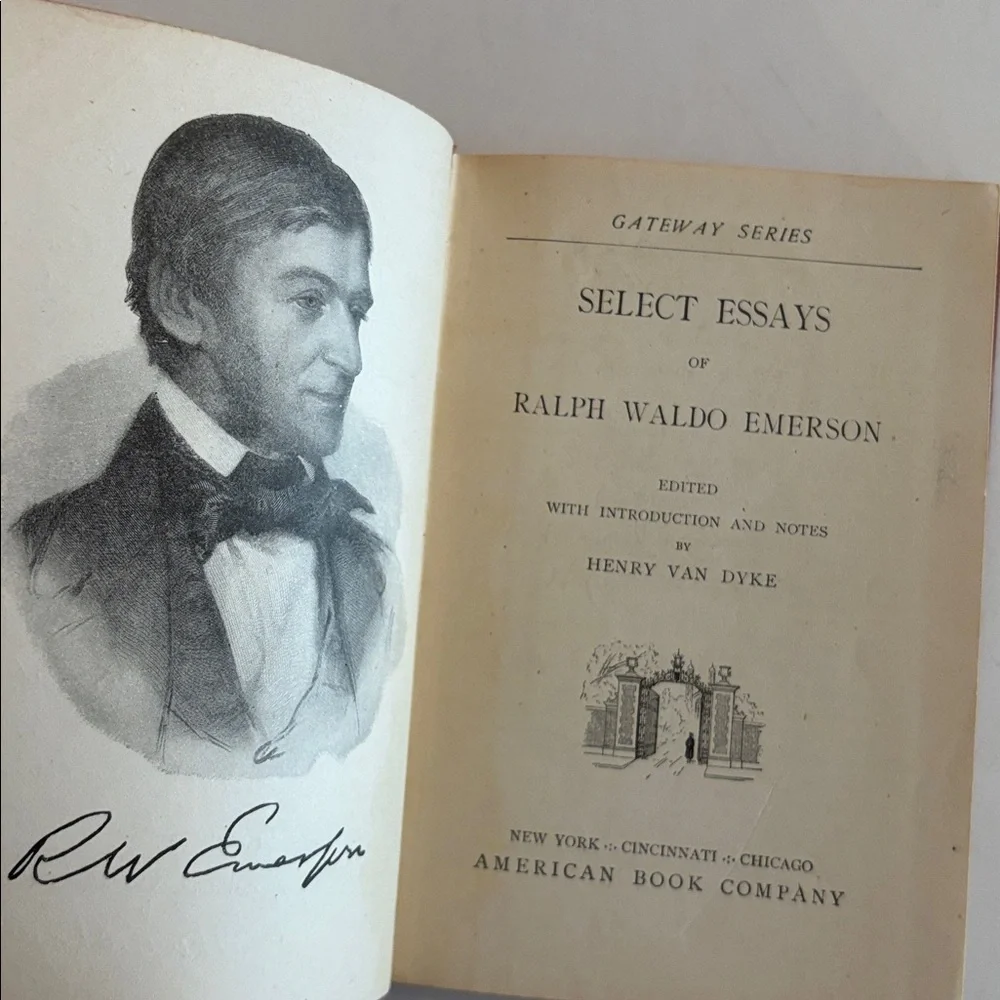 Gateway Series Van Dyke Essays of Emerson by Van Dyke Red Hardcover 1907 1st Ed